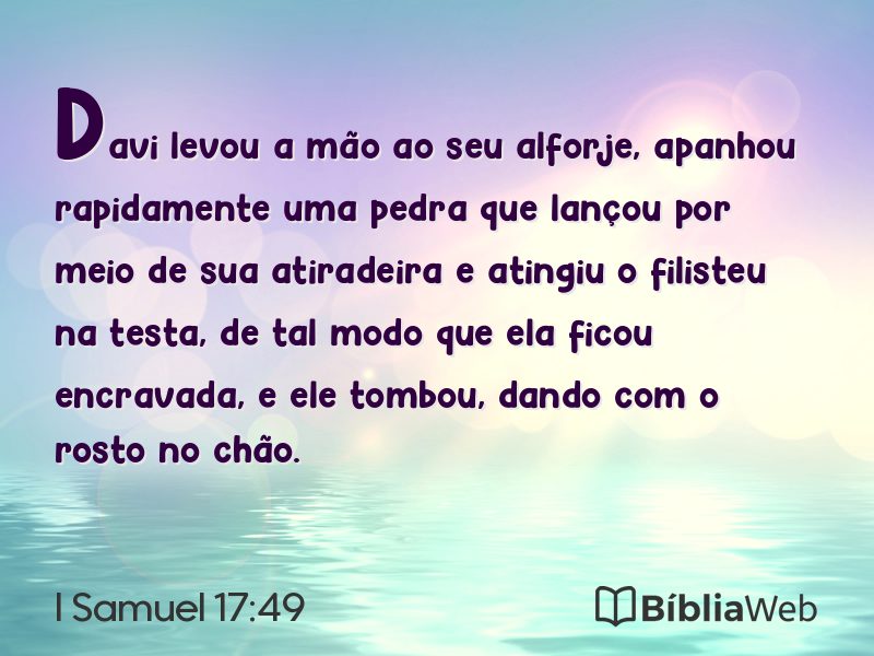 I Samuel 17:49 em imagem para compartilhar