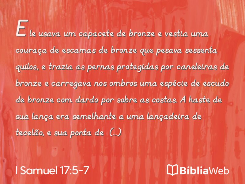 I Samuel 17:5-7 em imagem para compartilhar