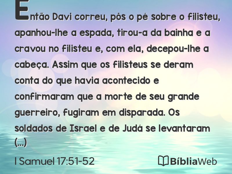 I Samuel 17:51-52 em imagem para compartilhar