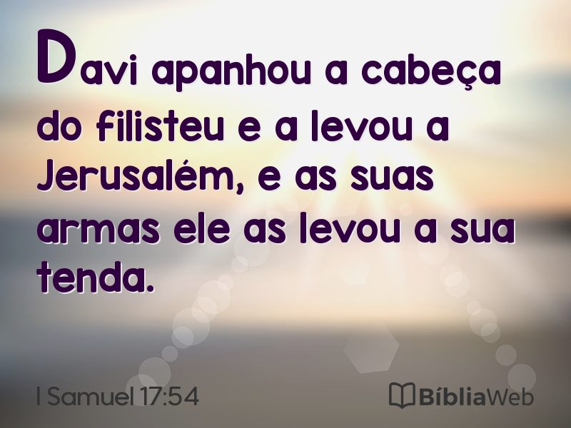 I Samuel 17:54 em imagem para compartilhar