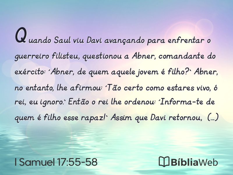 I Samuel 17:55-58 em imagem para compartilhar