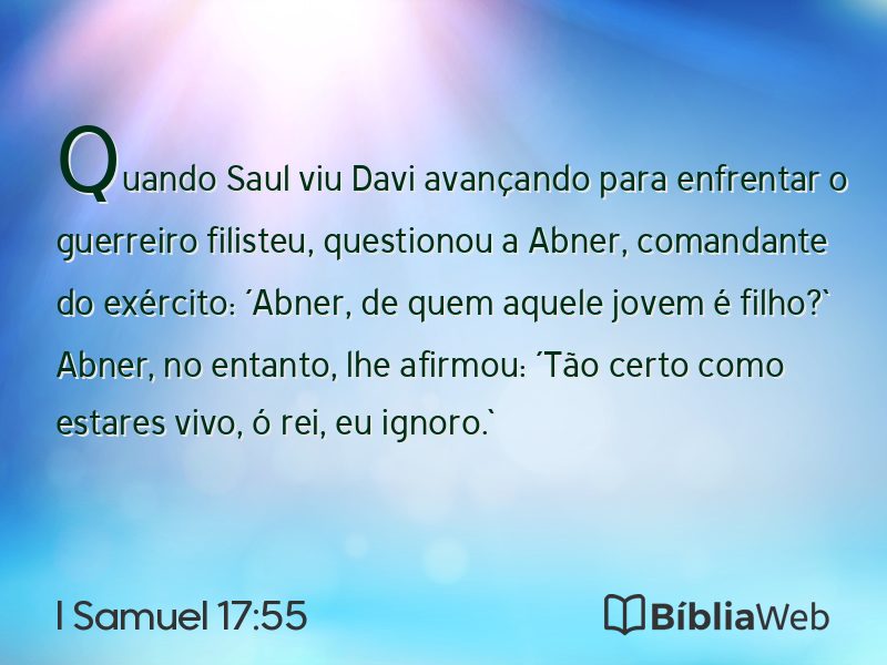 I Samuel 17:55 em imagem para compartilhar