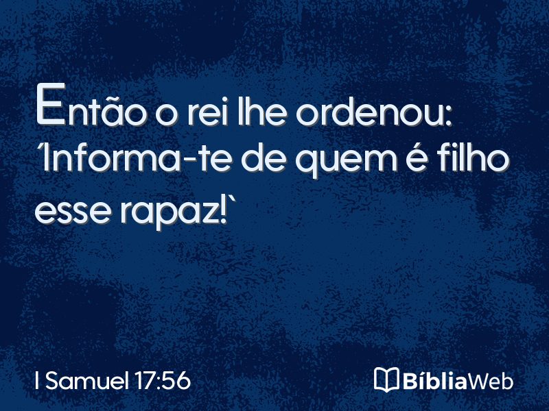 I Samuel 17:56 em imagem para compartilhar