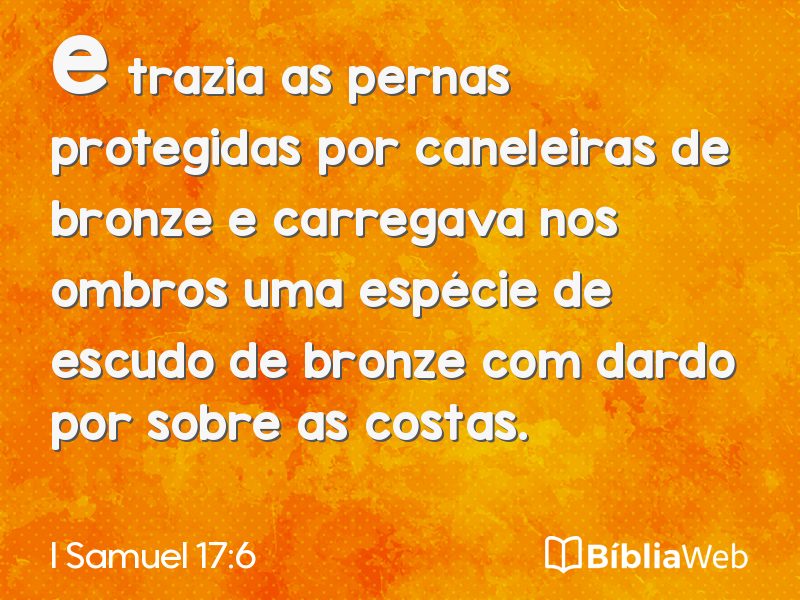 I Samuel 17:6 em imagem para compartilhar