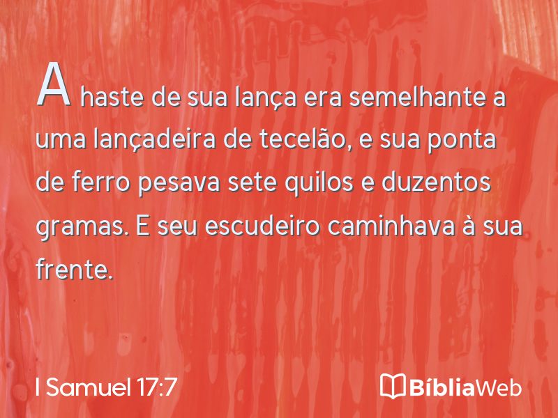 I Samuel 17:7 em imagem para compartilhar