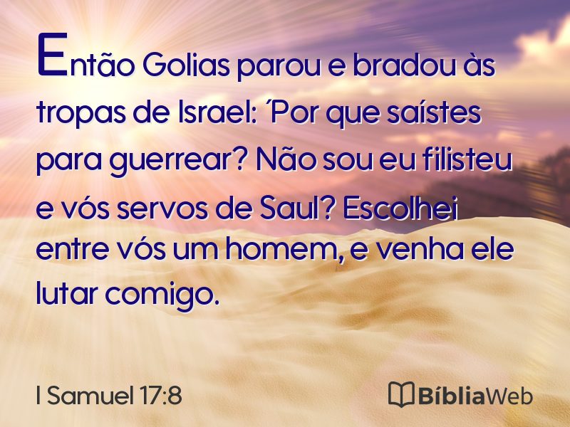 I Samuel 17:8 em imagem para compartilhar