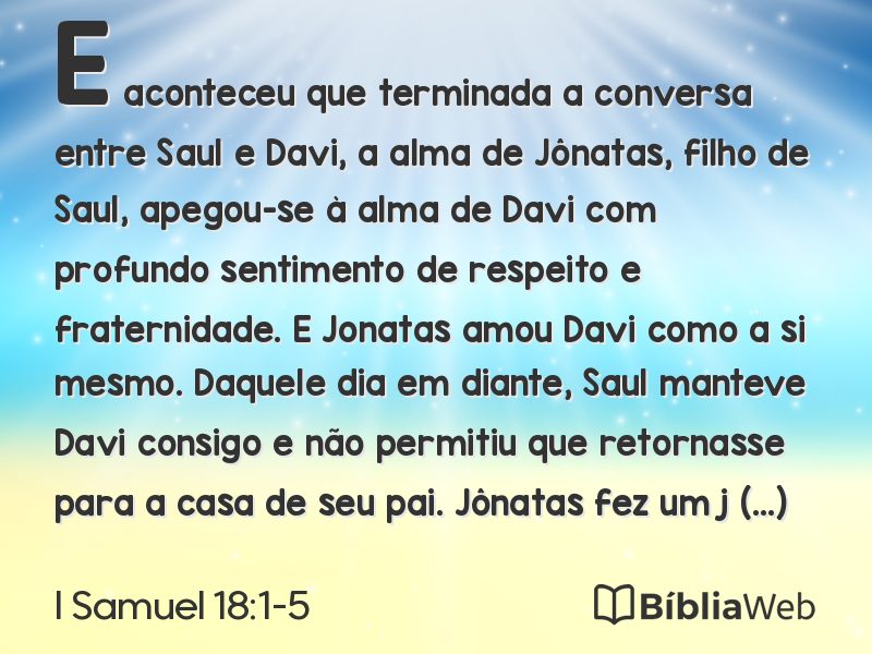 I Samuel 18:1-5 em imagem para compartilhar