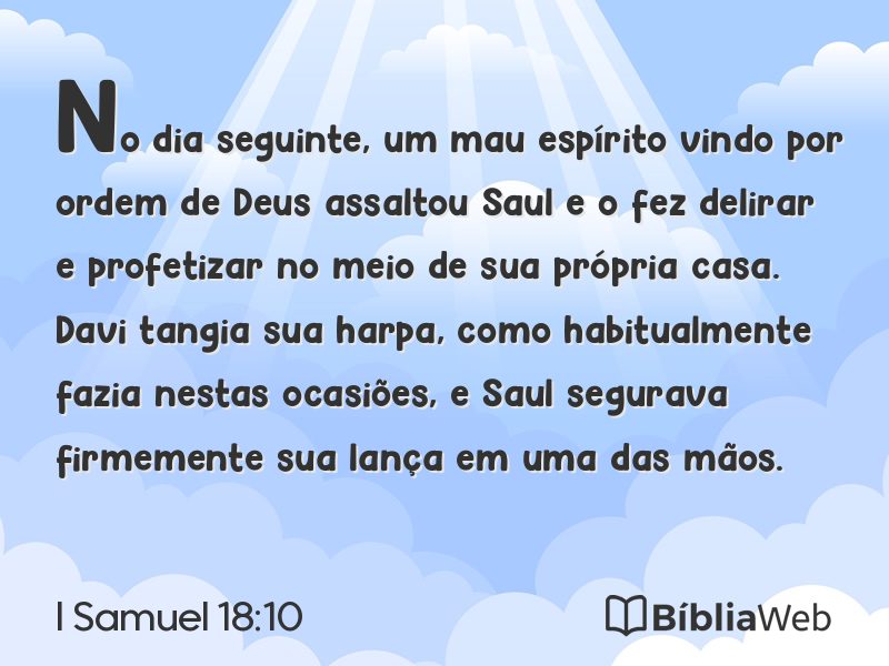 I Samuel 18:10 em imagem para compartilhar