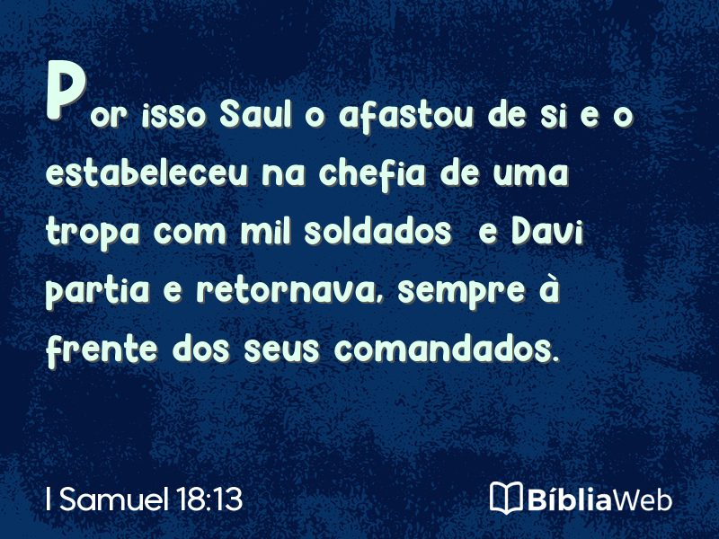 I Samuel 18:13 em imagem para compartilhar