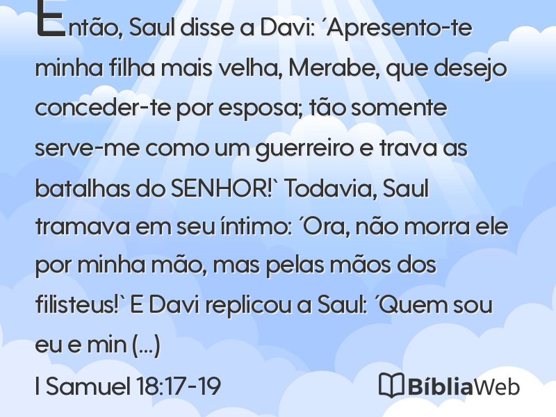 I Samuel 18:17-19 em imagem para compartilhar