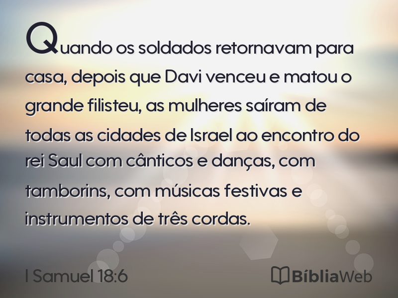 I Samuel 18:6 em imagem para compartilhar