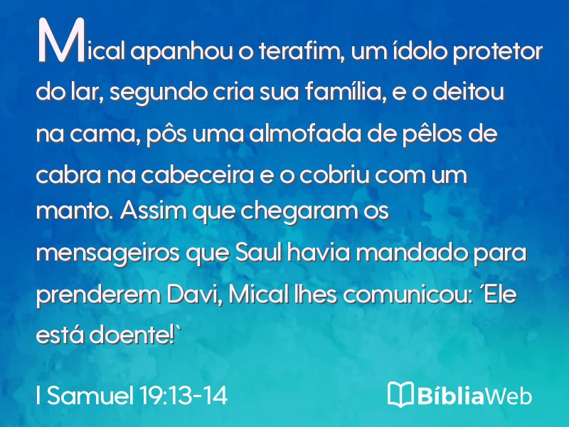 I Samuel 19:13-14 em imagem para compartilhar