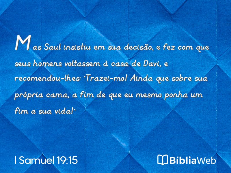 I Samuel 19:15 em imagem para compartilhar