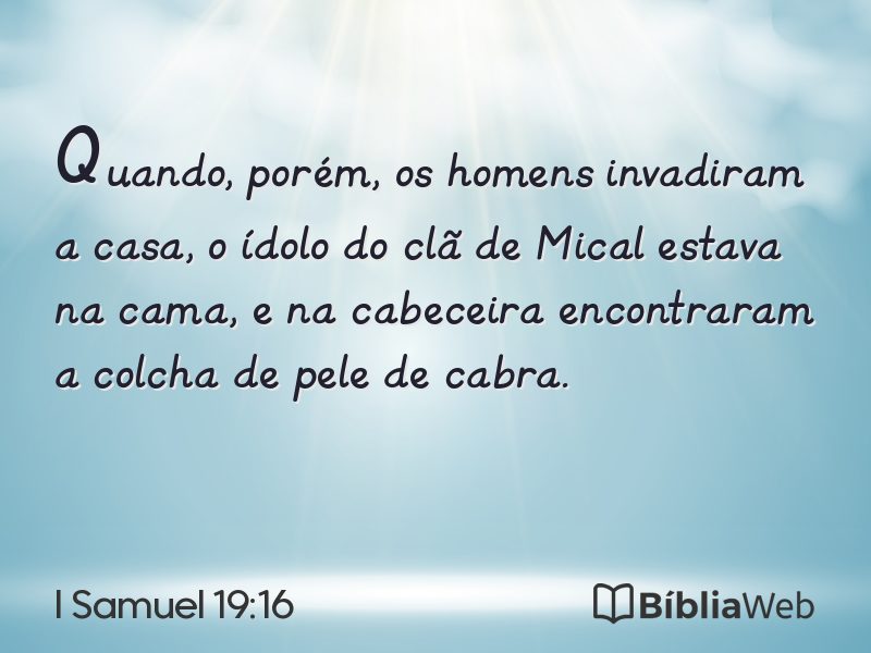 I Samuel 19:16 em imagem para compartilhar