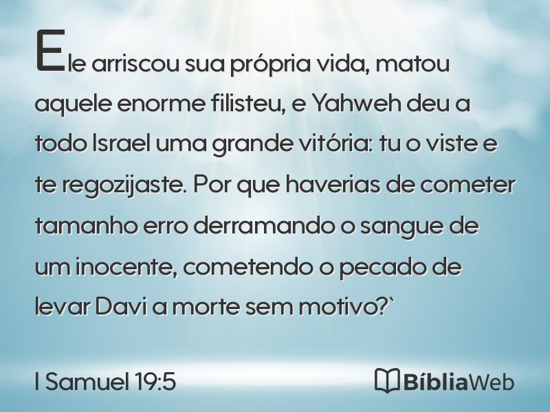 I Samuel 19:5 em imagem para compartilhar