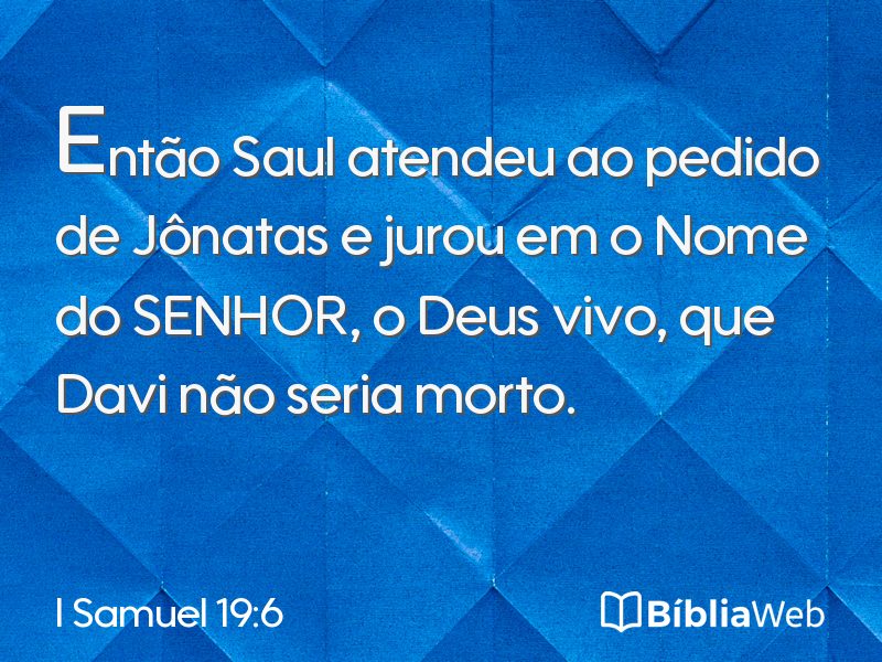 I Samuel 19:6 em imagem para compartilhar