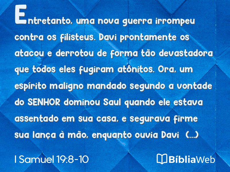 I Samuel 19:8-10 em imagem para compartilhar