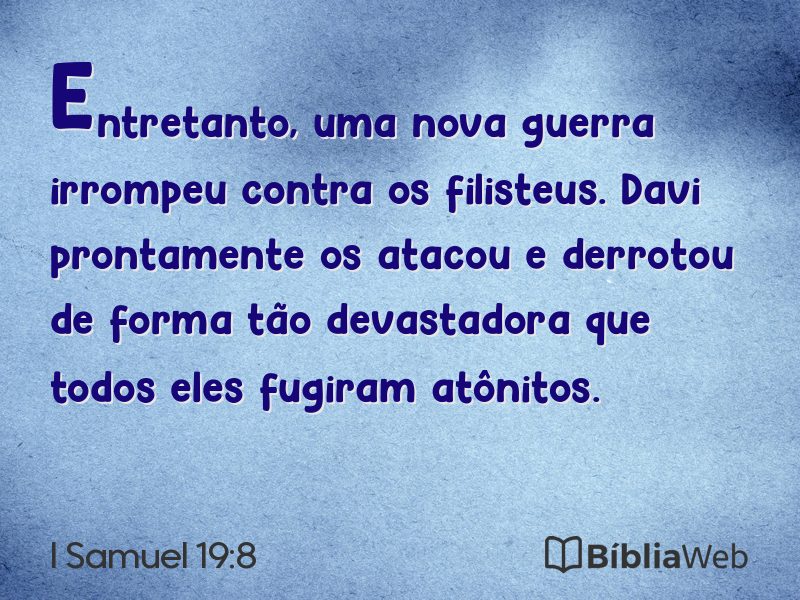 I Samuel 19:8 em imagem para compartilhar