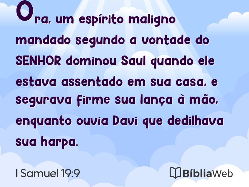 I Samuel 19:9 em imagem para compartilhar