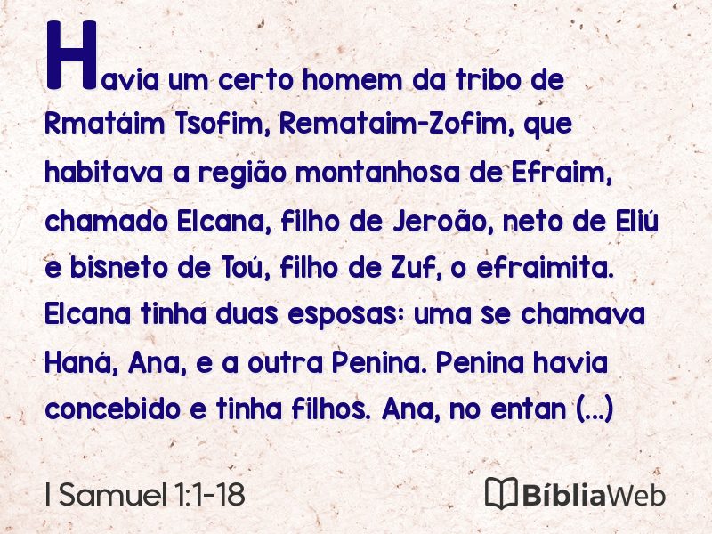 I Samuel 1:1-18 em imagem para compartilhar