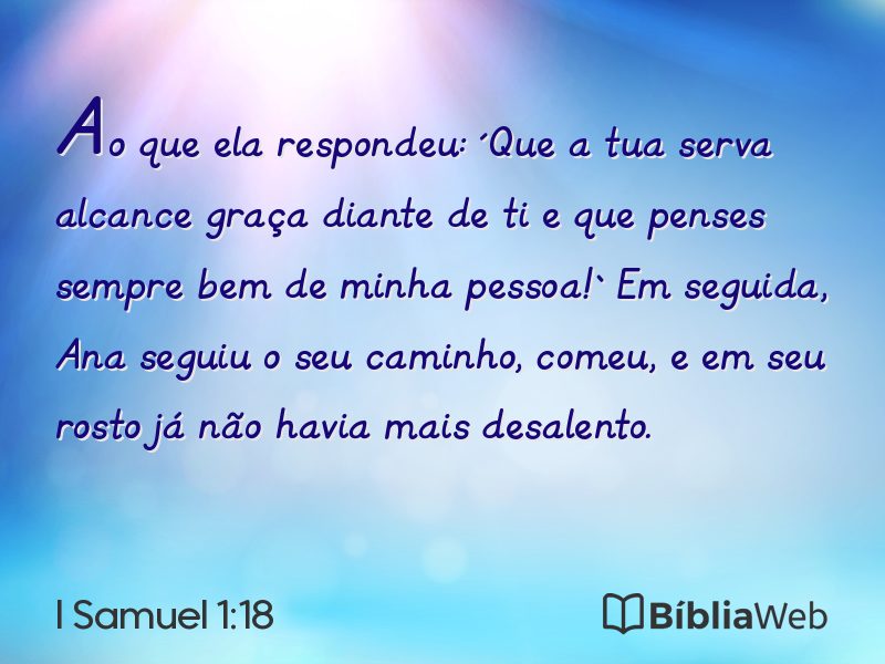 I Samuel 1:18 em imagem para compartilhar