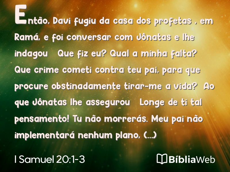 I Samuel 20:1-3 em imagem para compartilhar