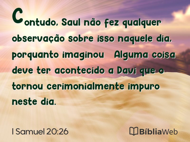 I Samuel 20:26 em imagem para compartilhar