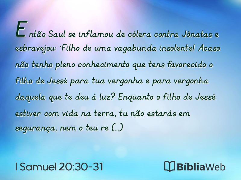 I Samuel 20:30-31 em imagem para compartilhar