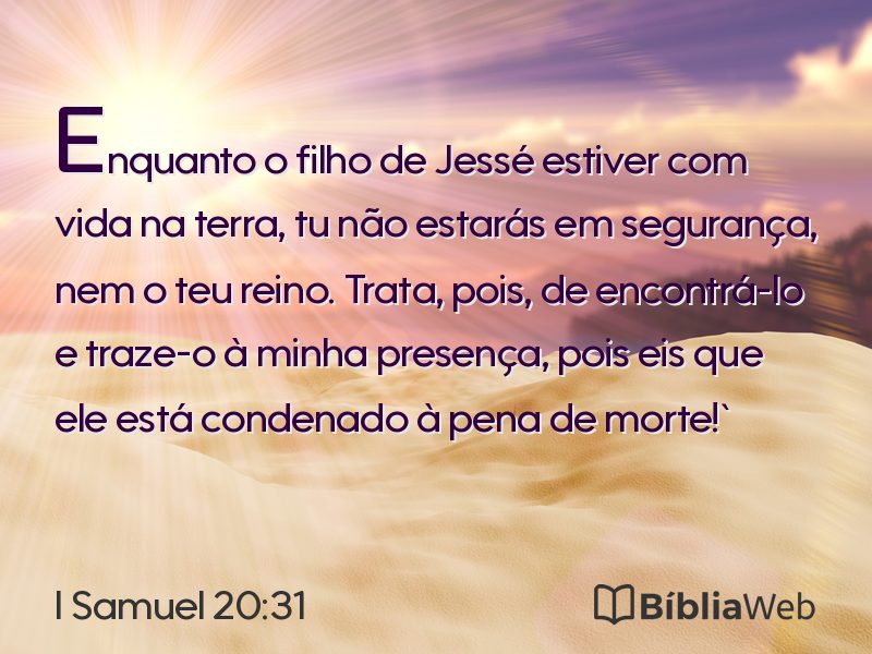 I Samuel 20:31 em imagem para compartilhar