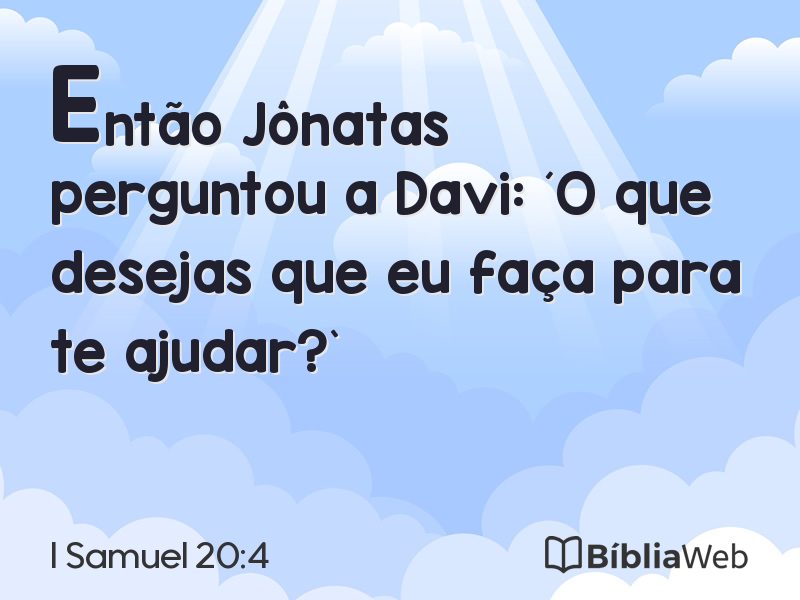 I Samuel 20:4 em imagem para compartilhar