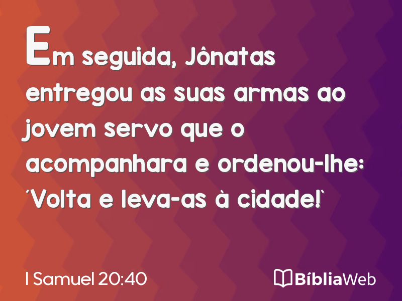 I Samuel 20:40 em imagem para compartilhar