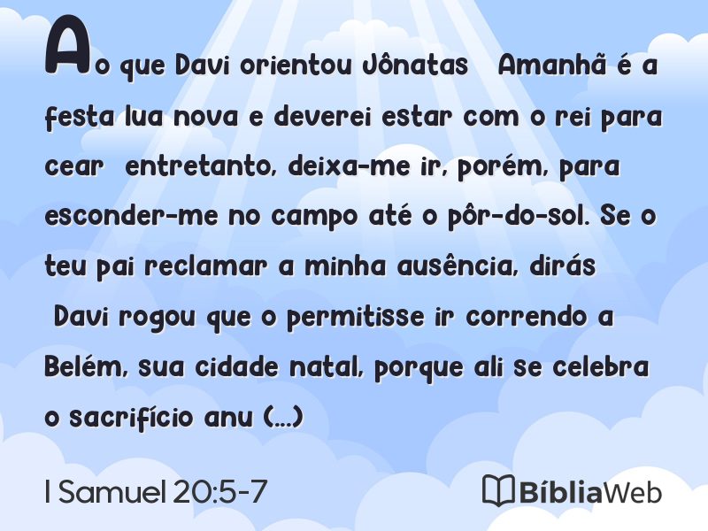 I Samuel 20:5-7 em imagem para compartilhar