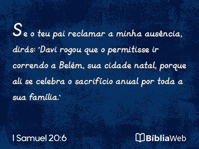 I Samuel 20:6 em imagem para compartilhar