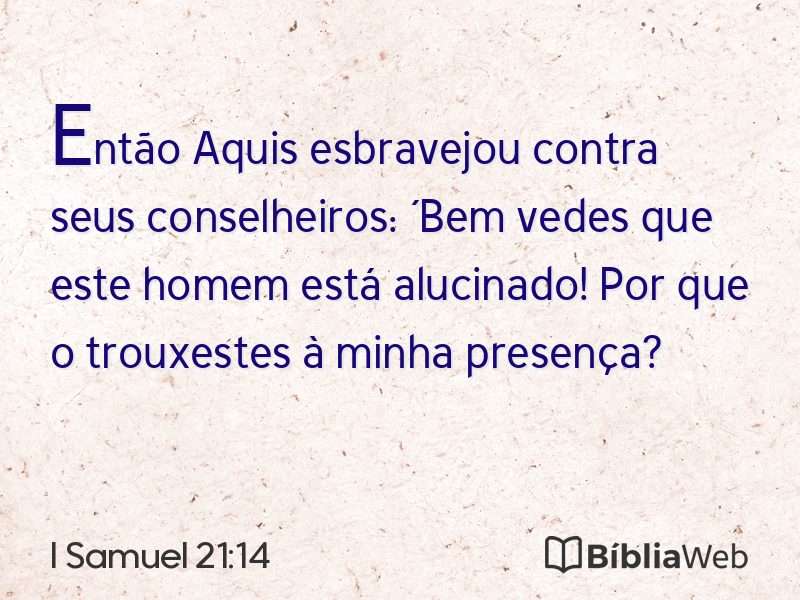 I Samuel 21:14 em imagem para compartilhar