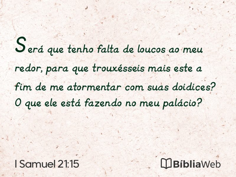 I Samuel 21:15 em imagem para compartilhar