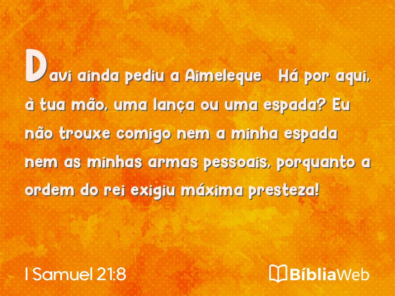 I Samuel 21:8 em imagem para compartilhar