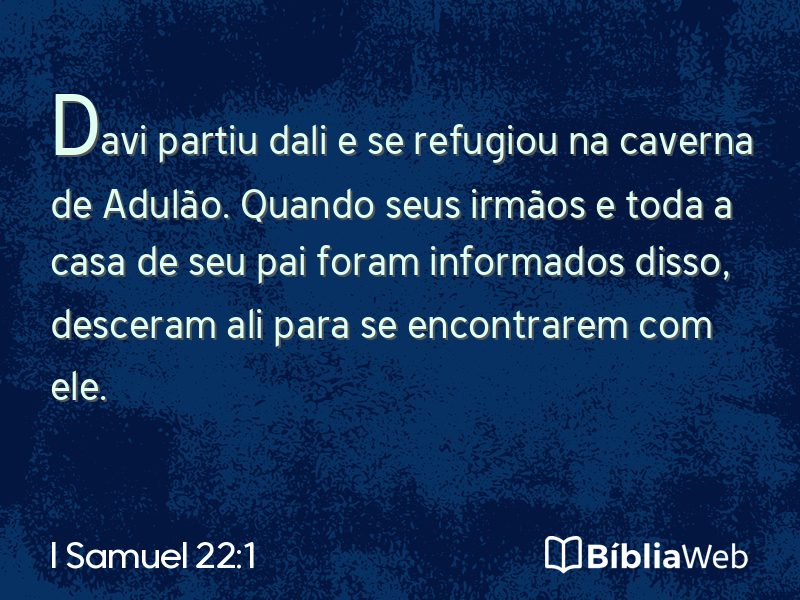 I Samuel 22:1 em imagem para compartilhar