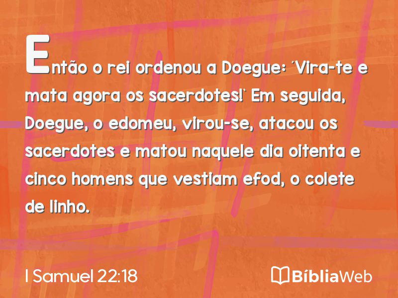 I Samuel 22:18 em imagem para compartilhar