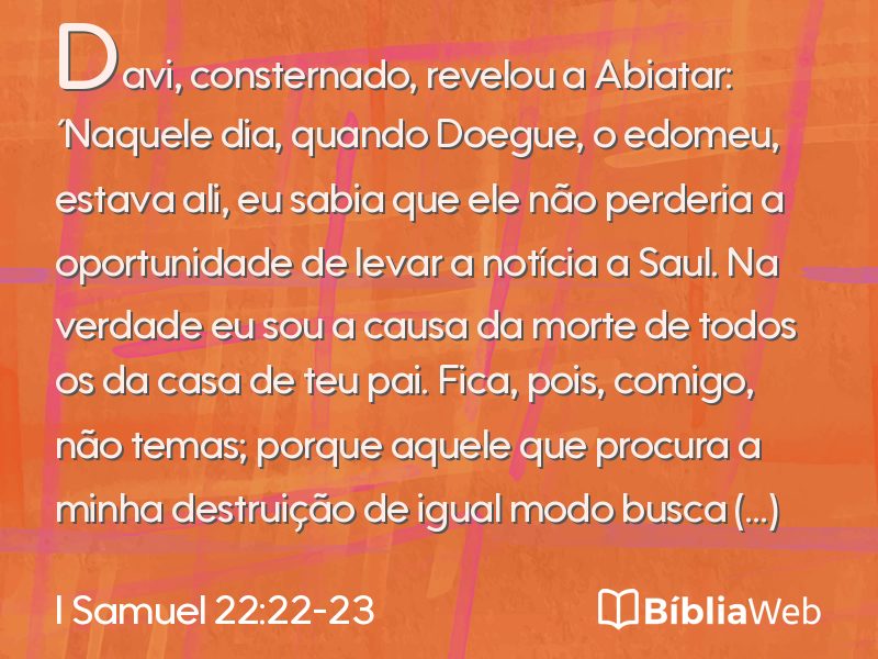 I Samuel 22:22-23 em imagem para compartilhar