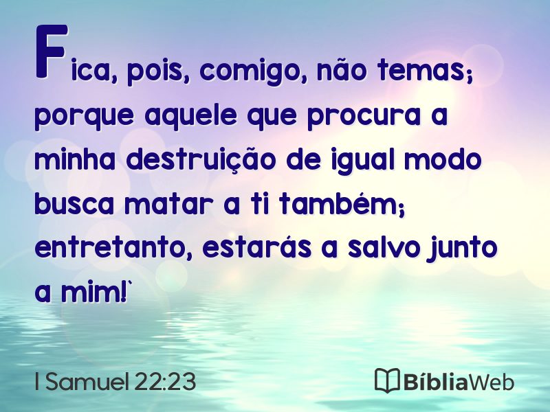 I Samuel 22:23 em imagem para compartilhar