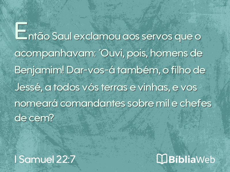 I Samuel 22:7 em imagem para compartilhar