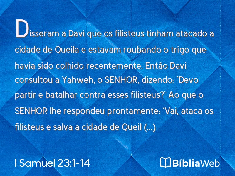 I Samuel 23:1-14 em imagem para compartilhar