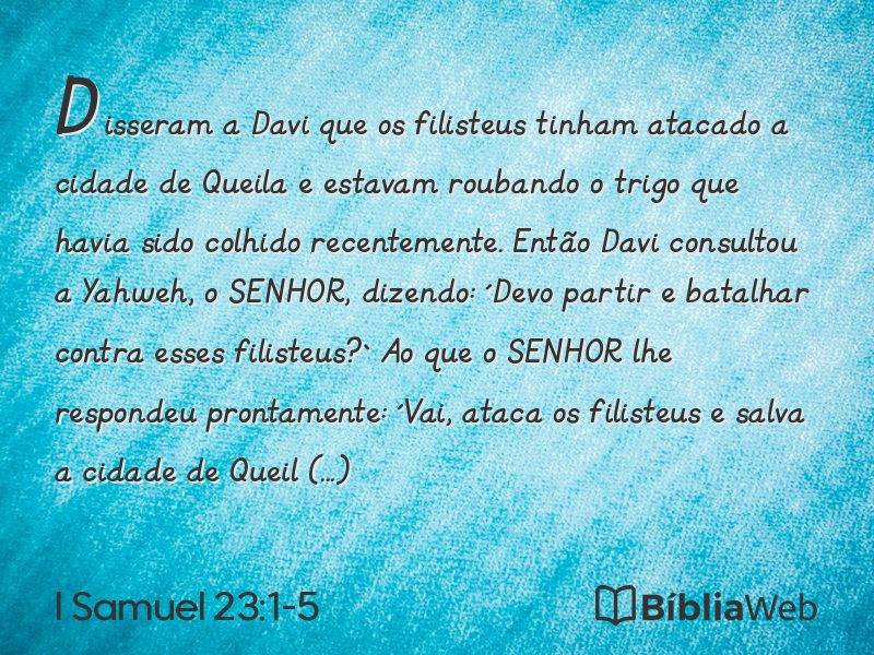 I Samuel 23:1-5 em imagem para compartilhar
