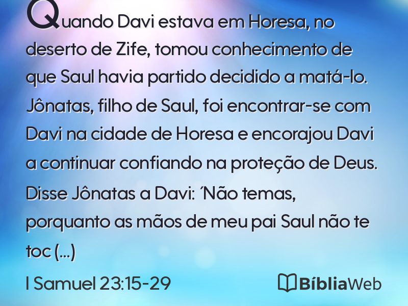 I Samuel 23:15-29 em imagem para compartilhar
