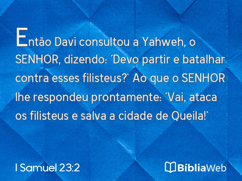 I Samuel 23:2 em imagem para compartilhar