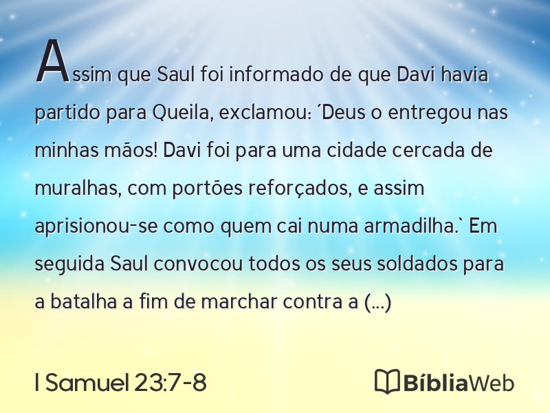 I Samuel 23:7-8 em imagem para compartilhar
