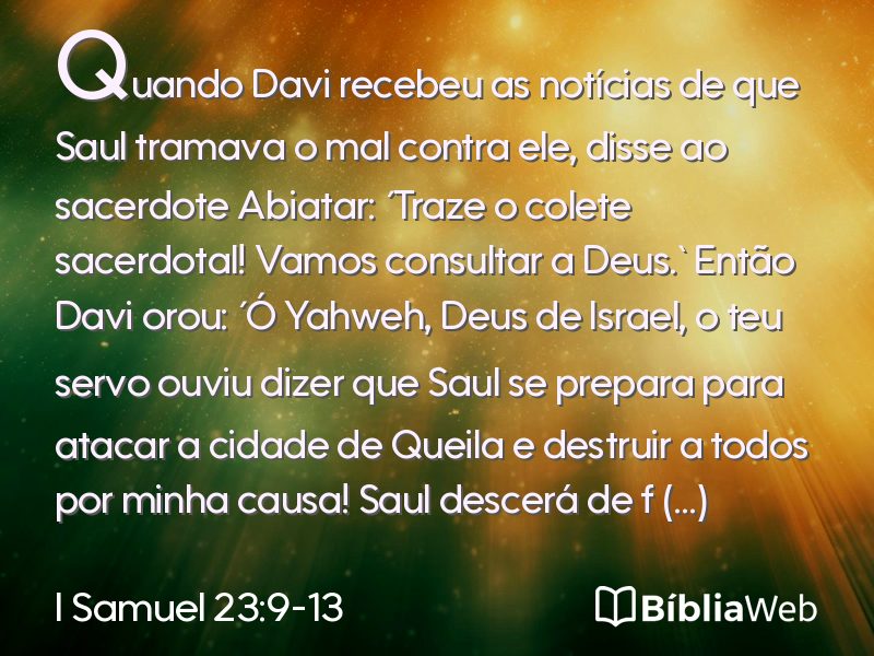 I Samuel 23:9-13 em imagem para compartilhar
