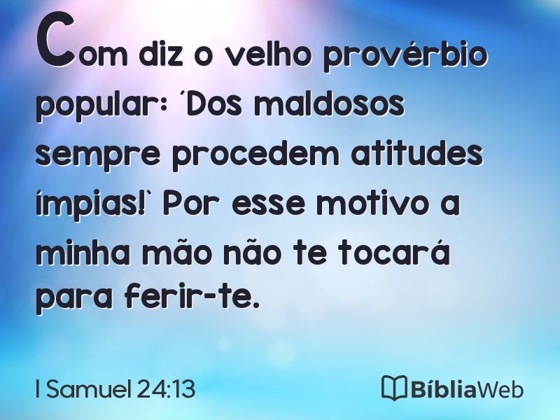 I Samuel 24:13 em imagem para compartilhar