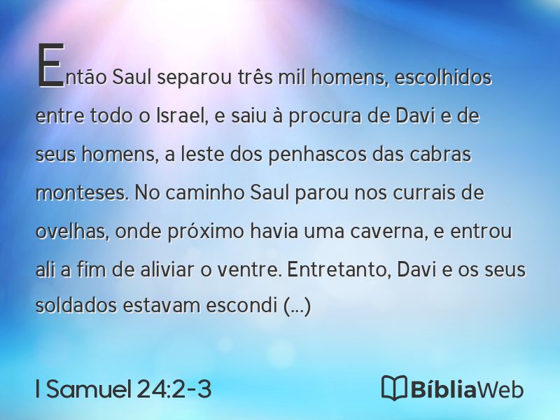 I Samuel 24:2-3 em imagem para compartilhar