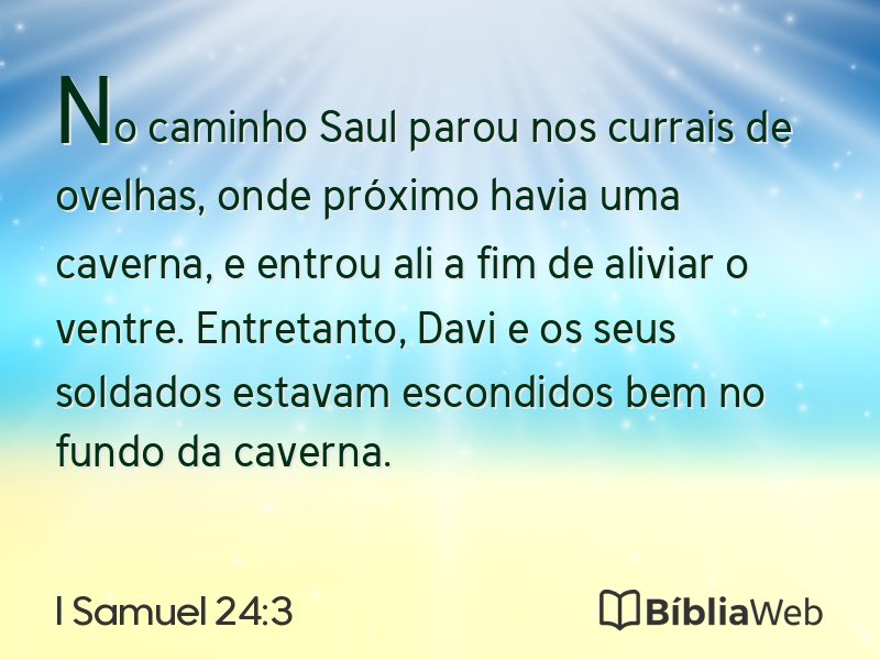 I Samuel 24:3 em imagem para compartilhar